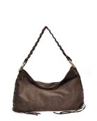 Armel Vegas Schultertasche aus Veloursleder Dunkelbraun - 24,5 x 40,5 cm