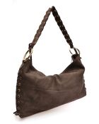 Armel Vegas Schultertasche aus Veloursleder Dunkelbraun - 24,5 x 40,5 cm
