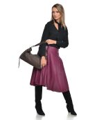 Armel Vegas Schultertasche aus Veloursleder Dunkelbraun - 24,5 x 40,5 cm