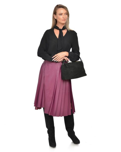 Esperençia Handtasche aus schwarzem Samtleder - 21x30x9,5 cm