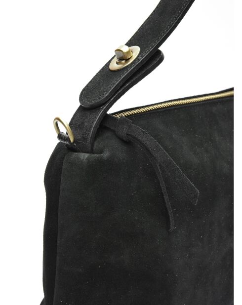 Esperençia Handtasche aus schwarzem Samtleder - 21x30x9,5 cm