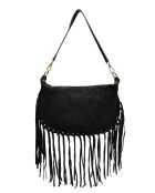 Emilia zwarte leren schoudertas - 20x31,5 cm