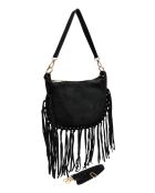 Emilia zwarte leren schoudertas - 20x31,5 cm