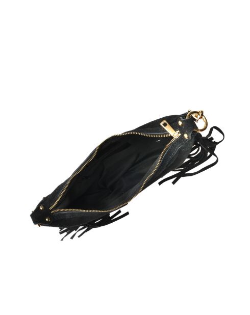 Emilia zwarte leren schoudertas - 20x31,5 cm