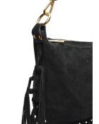 Emilia zwarte leren schoudertas - 20x31,5 cm