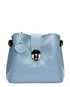 Blauwe Bianca leren schoudertas - 19x21x7 cm