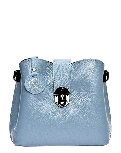 Blauwe Bianca leren schoudertas - 19x21x7 cm