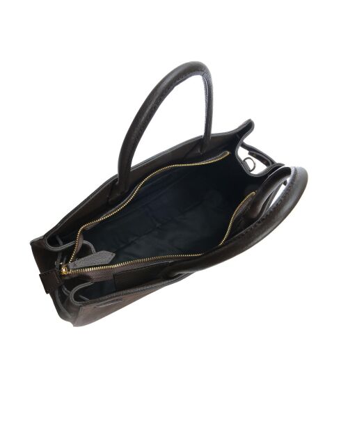 Bella Tragetasche aus dunkelbraunem Leder, 28,5 x 38 x 12 cm