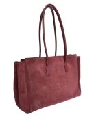 Sofia Bordeaux fluwelen leren schoudertas - 25x31x10 cm