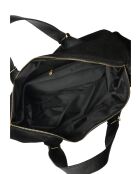 Alessia zwarte fluwelen leren handtas - 28x42x15,5 cm