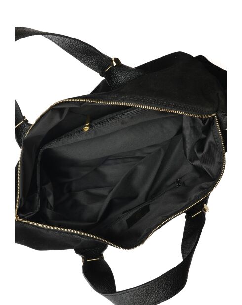 Alessia zwarte fluwelen leren handtas - 28x42x15,5 cm