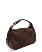 Dunkelbraune Handtasche aus Milano-Samt -14x22x6 cm