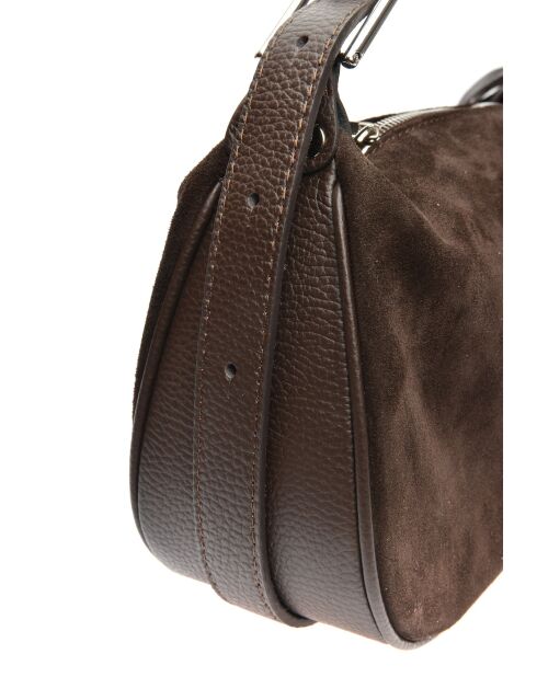 Dunkelbraune Handtasche aus Milano-Samt -14x22x6 cm