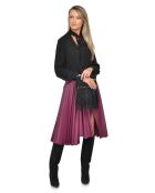 Eleonora Handtasche aus Veloursleder, 24,5 x 27,5 x 7 cm, Schwarz