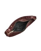Giulia Bordeaux fluwelen leren schoudertas - 16x27x7,5 cm