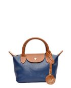 Borsa Marlene in pelle blu - 13x22x8,5 cm