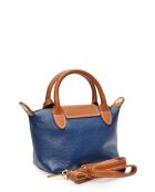 Borsa Marlene in pelle blu - 13x22x8,5 cm
