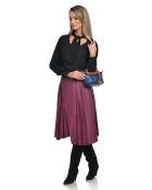 Borsa Marlene in pelle blu - 13x22x8,5 cm