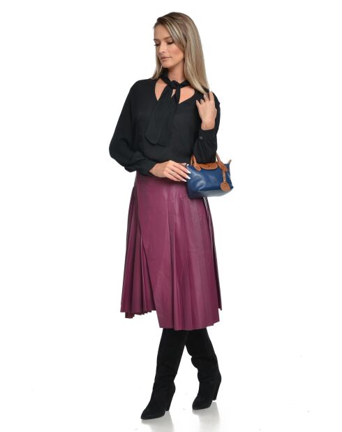 Borsa Marlene in pelle blu - 13x22x8,5 cm