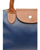 Borsa Marlene in pelle blu - 13x22x8,5 cm