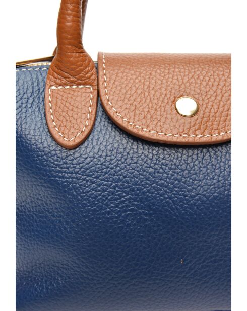 Borsa Marlene in pelle blu - 13x22x8,5 cm