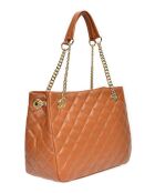 Victoria Cognac leren schoudertas - 26x33x15cm