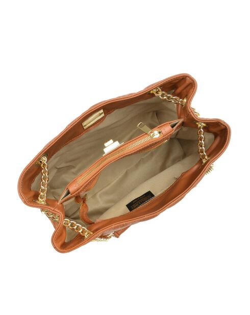 Victoria Cognac leren schoudertas - 26x33x15cm