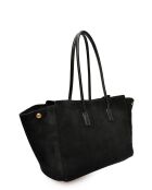 Sofia zwarte fluwelen leren schoudertas - 25x31x10 cm