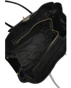 Sofia zwarte fluwelen leren schoudertas - 25x31x10 cm