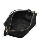 Noémie zwarte fluwelen leren schoudertas - 25,5x36 cm