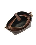 Elvi Beuteltasche aus Leder in Schokoladenbraun - 19x21,5x10,5 cm