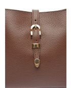 Elvi Beuteltasche aus Leder in Schokoladenbraun - 19x21,5x10,5 cm