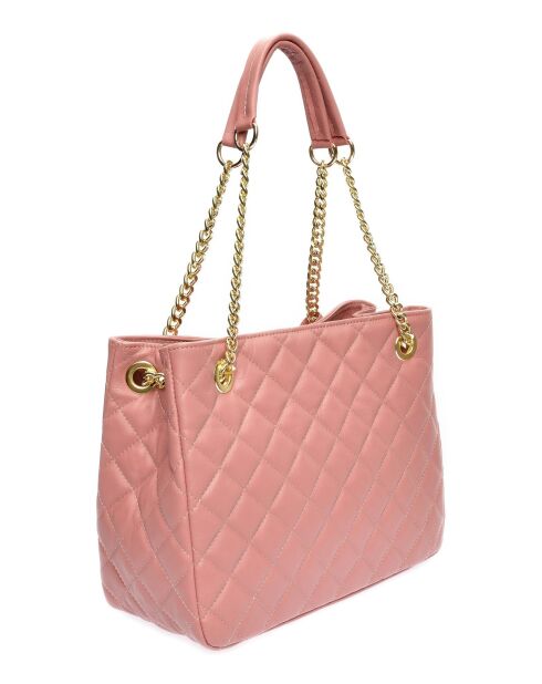 Victoria roze leren schoudertas - 26x33x15cm