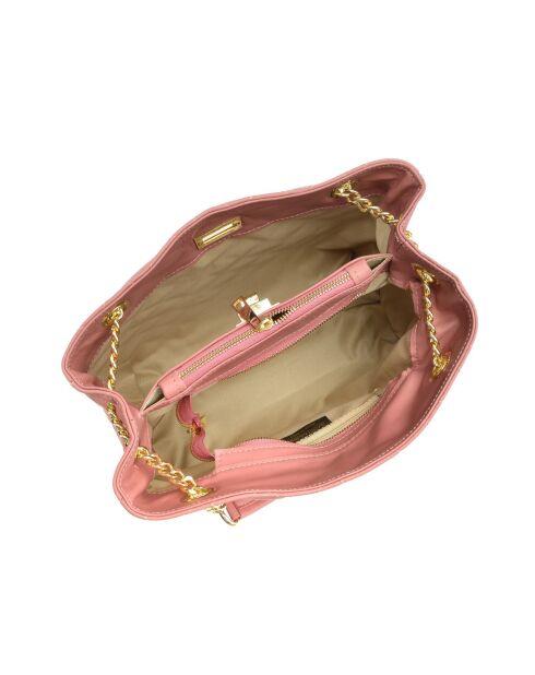 Victoria roze leren schoudertas - 26x33x15cm