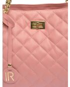 Victoria roze leren schoudertas - 26x33x15cm