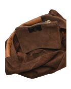 Valentina bruine fluwelen leren hobotas - 31,5x37x4 cm