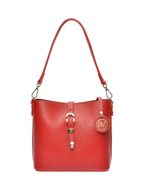 Elvi Beuteltasche aus Leder, 19 x 21,5 x 10,5 cm, Rot