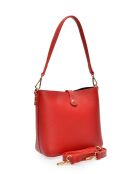 Elvi rode leren emmertas - 19x21,5x10,5 cm