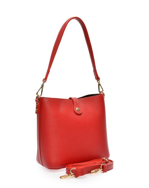 Elvi Beuteltasche aus Leder, 19 x 21,5 x 10,5 cm, Rot