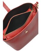 Elvi rode leren emmertas - 19x21,5x10,5 cm