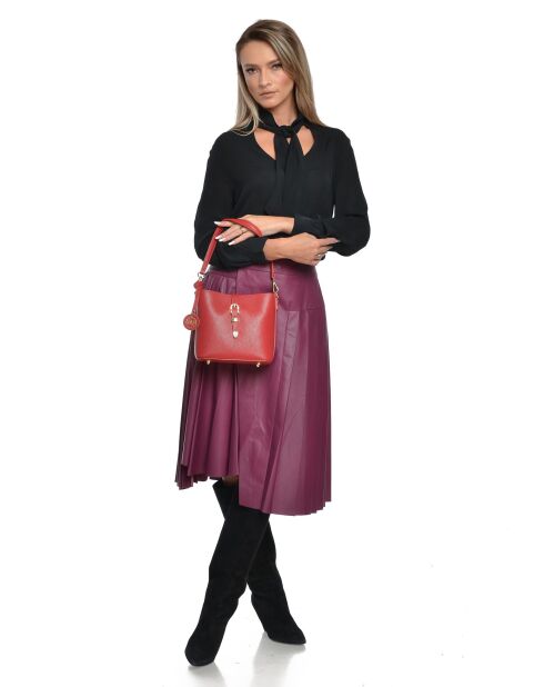 Elvi Beuteltasche aus Leder, 19 x 21,5 x 10,5 cm, Rot