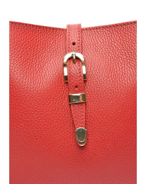 Elvi Beuteltasche aus Leder, 19 x 21,5 x 10,5 cm, Rot