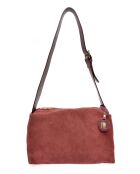 Bandolera Sofia vin de piel aterciopelada - 22x35x14 cm