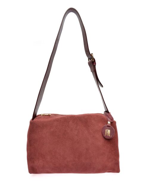 Bandolera Sofia vin de piel aterciopelada - 22x35x14 cm