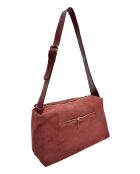 Bandolera Sofia vin de piel aterciopelada - 22x35x14 cm