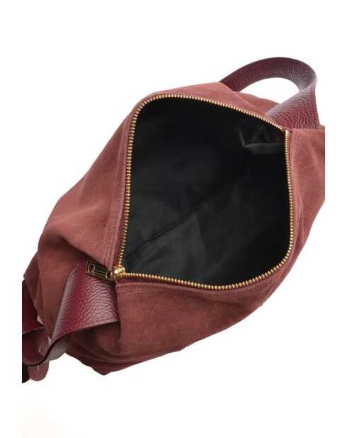 Bandolera Sofia vin de piel aterciopelada - 22x35x14 cm