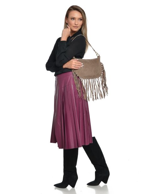 Emilia Blauwe leren schoudertas - 20x31,5 cm