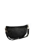 Zwarte leren schoudertas van Camela - 19x31 cm