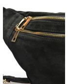 Zwarte leren schoudertas van Camela - 19x31 cm