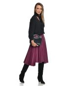 Luna zwarte leren handtas -16x24x7,5 cm